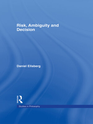 cover image of Risk, Ambiguity and Decision